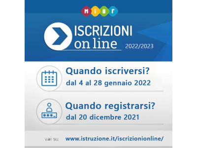  Iscrizioni alle Scuole di ogni Ordine e Grado per l’anno scolastico 2022/202