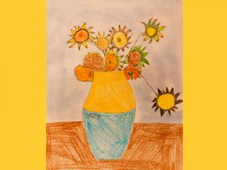 Vaso con girasoli