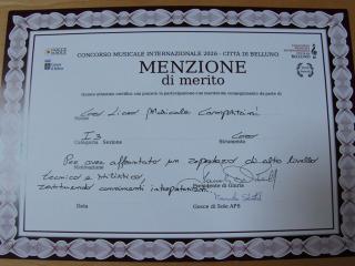 Primo Premio - Concorso Musicale a Belluno