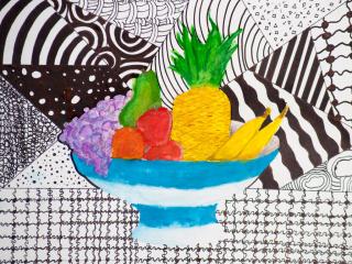 Ciotola di frutta e texture