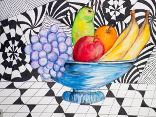 Ciotola di frutta e texture