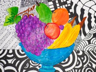 Ciotola di frutta e texture