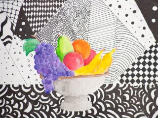 Ciotola di frutta e texture