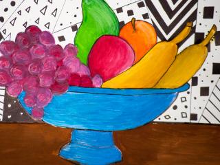 Ciotola di frutta e texture