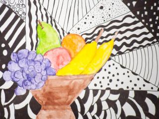 Ciotola di frutta e texture