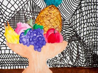 Ciotola di frutta e texture