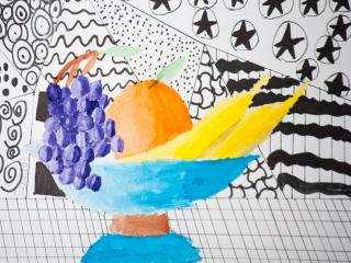 Ciotola di frutta e texture