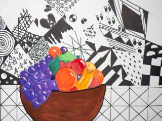 Ciotola di frutta e texture