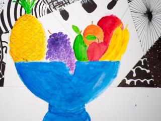 Ciotola di frutta e texture