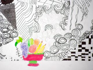 Ciotola di frutta e texture