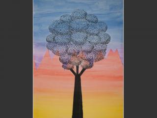 L’albero in un paesaggio cromatico.