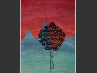 L’albero in un paesaggio cromatico.