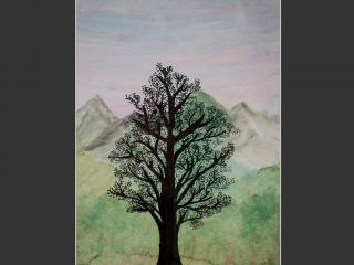 L’albero in un paesaggio cromatico.