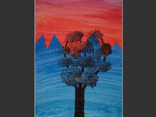 L’albero in un paesaggio cromatico.