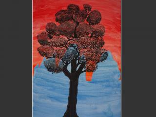 L’albero in un paesaggio cromatico.