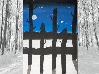 Paesaggio notturno invernale