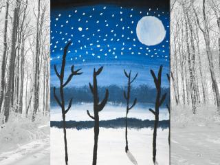 Paesaggio notturno invernale