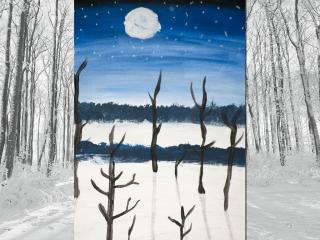 Paesaggio notturno invernale