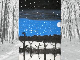 Paesaggio notturno invernale