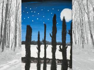 Paesaggio notturno invernale