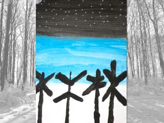 Paesaggio notturno invernale